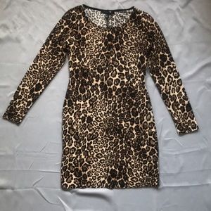 Forever 21 Leopard Lightweight Sweater Dress sz L